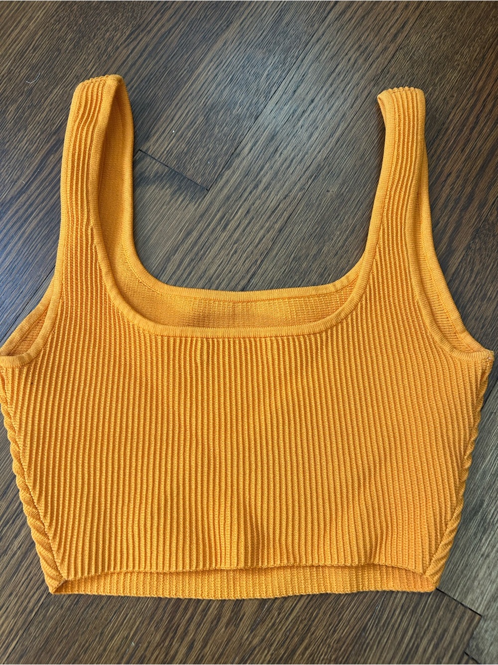 Babaton Orange Ribbed Cropped tank